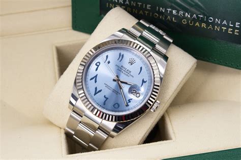 rolex datejust 41 arabic dial iced out|rolex arabic numerals price.